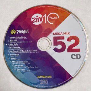 ZIN Zumba‎ Instructor Network CD Fitness Mega Mix Exercise Dance 2016 Volume 52